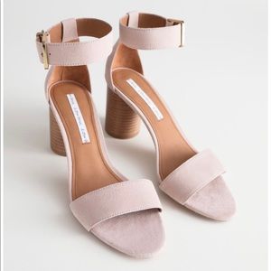 & Other Stories Blush Pink Block Heel Sz 38